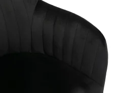 Conjunto de 2 cadeiras com apoios de braço veludo e metal dourado cor preta ELEANA