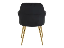 Conjunto de 2 cadeiras com apoios de braço veludo e metal dourado cor preta ELEANA
