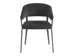 Conjunto de 2 cadeiras com apoios de braço tecido e metal preto - AVRELA