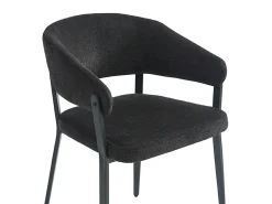 Conjunto de 2 cadeiras com apoios de braço tecido e metal preto - AVRELA
