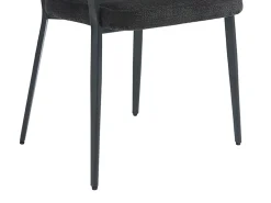Conjunto de 2 cadeiras com apoios de braço tecido e metal preto - AVRELA
