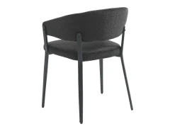 Conjunto de 2 cadeiras com apoios de braço tecido e metal preto - AVRELA