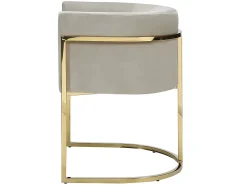 Conjunto de 6 cadeiras com apoios de braços veludo e aço inoxidável bege e dourado PERIA de Pascal Morabito