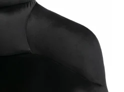 Conjunto de 2 cadeiras com apoios de braço em veludo e metal dourado cor preta - PEGA