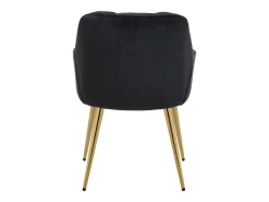 Conjunto de 2 cadeiras com apoios de braço em veludo e metal dourado cor preta - PEGA