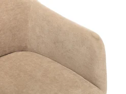 Conjunto de 6 cadeiras com braços, em veludo com efeito metálico, na cor bege - BIBO