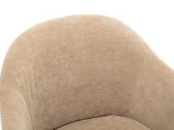 Conjunto de 6 cadeiras com braços, em veludo com efeito metálico, na cor bege - BIBO