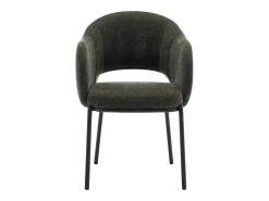 Conjunto de 2 cadeiras com braços em tecido texturizado e metal preto - Verde - ACACILIO