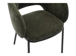 Conjunto de 2 cadeiras com braços em tecido texturizado e metal preto - Verde - ACACILIO