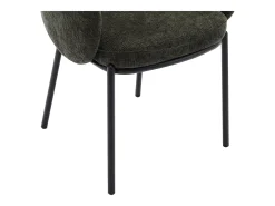 Conjunto de 2 cadeiras com braços em tecido texturizado e metal preto - Verde - ACACILIO
