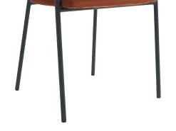 Conjunto de 6 cadeiras com apoios de braço veludo e metal preto, cor terracota ORDIDA