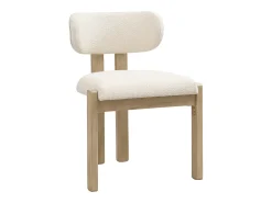 Conjunto de 2 cadeiras de jantar em madeira maciça - 54 x 54 x 79 cm - Estilo moderno - acabamento ondulado - bege + natural