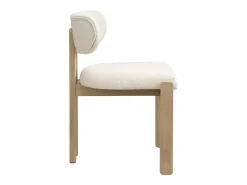 Conjunto de 2 cadeiras de jantar em madeira maciça - 54 x 54 x 79 cm - Estilo moderno - acabamento ondulado - bege + natural