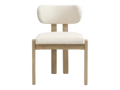 Conjunto de 2 cadeiras de jantar em madeira maciça - 54 x 54 x 79 cm - Estilo moderno - acabamento ondulado - bege + natural