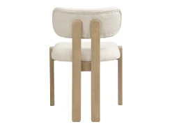Conjunto de 2 cadeiras de jantar em madeira maciça - 54 x 54 x 79 cm - Estilo moderno - acabamento ondulado - bege + natural