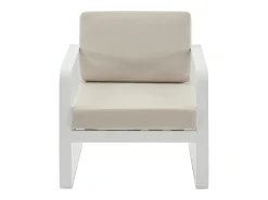 Conjunto de 2 cadeiras de jardim em alumínio - Branco com almofadas bege - LOMIA de MYLIA