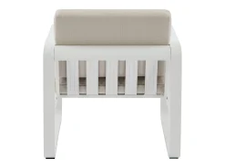 Conjunto de 2 cadeiras de jardim em alumínio - Branco com almofadas bege - LOMIA de MYLIA
