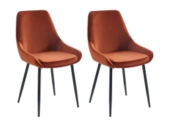 Conjunto de 2 cadeiras de veludo e metal preto cor terracota - MASURIE