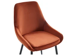 Conjunto de 2 cadeiras de veludo e metal preto cor terracota - MASURIE