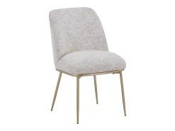 Conjunto de 2 cadeiras em tecido e metal dourado - Creme - DYLORA