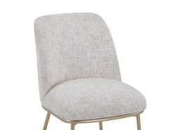 Conjunto de 2 cadeiras em tecido e metal dourado - Creme - DYLORA