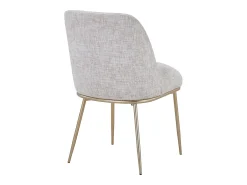 Conjunto de 2 cadeiras em tecido e metal dourado - Creme - DYLORA