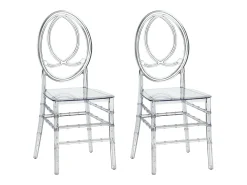 Conjunto de 2 cadeiras em policarbonato sólido - Cristal - AMALINE