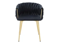 Conjunto de 2 cadeiras em veludo e metal dourado - Preto - ELEGANO