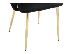 Conjunto de 2 cadeiras em veludo e metal dourado - Preto - ELEGANO