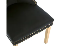 Conjunto de 4 cadeiras em veludo com pés em metal - Preto