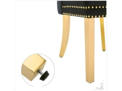 Conjunto de 4 cadeiras em veludo com pés em metal - Preto