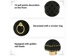 Conjunto de 4 cadeiras em veludo com pés em metal - Preto