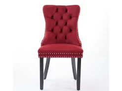 Conjunto de 2 cadeiras em veludo - Pés em madeira e tachas decorativas - Cor bordeaux