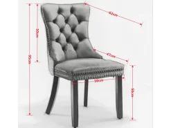 Conjunto de 2 cadeiras em veludo - Pés em madeira e tachas decorativas - Cor bordeaux