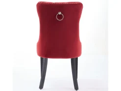 Conjunto de 2 cadeiras em veludo - Pés em madeira e tachas decorativas - Cor bordeaux