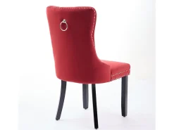 Conjunto de 2 cadeiras em veludo - Pés em madeira e tachas decorativas - Cor bordeaux