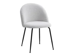 Conjunto de 2 cadeiras em tecido bouclé e aço inoxidável branco - MELBOURNE