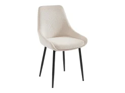 Conjunto de 2 cadeiras em veludo canelado e metal cor creme - MASURIE