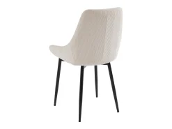 Conjunto de 2 cadeiras em veludo canelado e metal cor creme - MASURIE