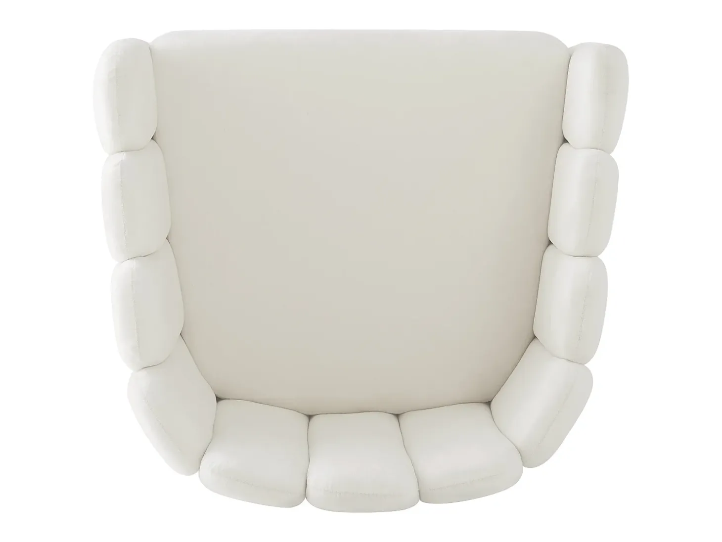 Conjunto de 6 cadeiras em veludo - costas em forma de leque - estrutura em ferro banhado a ouro - branco e dourado