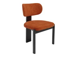 Conjunto de 2 cadeiras em tecido bouclé e madeira de hévea preta - Terracotta - WILANA