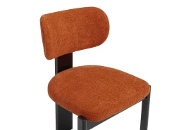 Conjunto de 2 cadeiras em tecido bouclé e madeira de hévea preta - Terracotta - WILANA