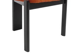 Conjunto de 2 cadeiras em tecido bouclé e madeira de hévea preta - Terracotta - WILANA