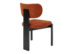 Conjunto de 2 cadeiras em tecido bouclé e madeira de hévea preta - Terracotta - WILANA