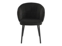 Conjunto de 2 cadeiras em tecido e metal - Preto - TANURY