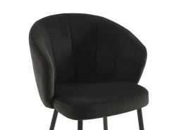 Conjunto de 2 cadeiras em tecido e metal - Preto - TANURY