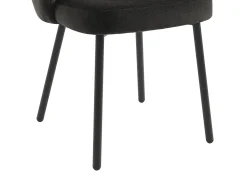 Conjunto de 2 cadeiras em tecido e metal - Preto - TANURY