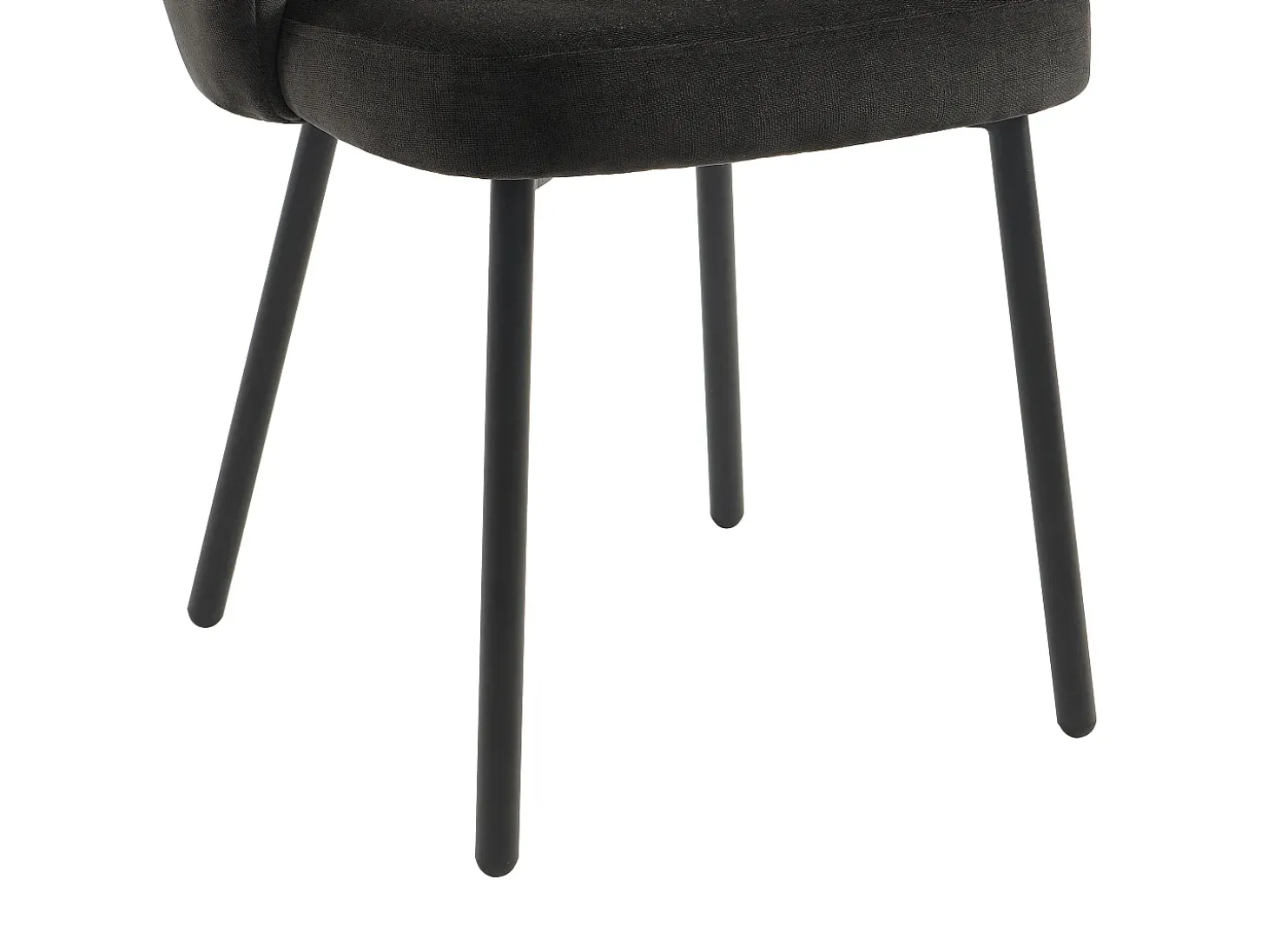 Conjunto de 2 cadeiras em tecido e metal - Preto - TANURY