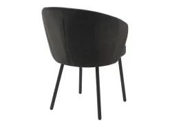 Conjunto de 2 cadeiras em tecido e metal - Preto - TANURY