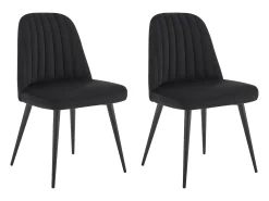 Conjunto de 2 cadeiras em veludo e metal preto - ELEANA